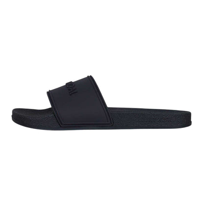 Navy - Back - Jack Wills Womens-Ladies Logo Padded Flat Sliders