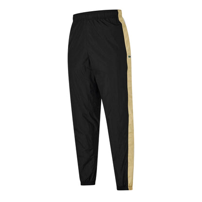 Black - Side - Lacoste Mens XH6979 Side Stripe Slim Tracksuit Bottoms