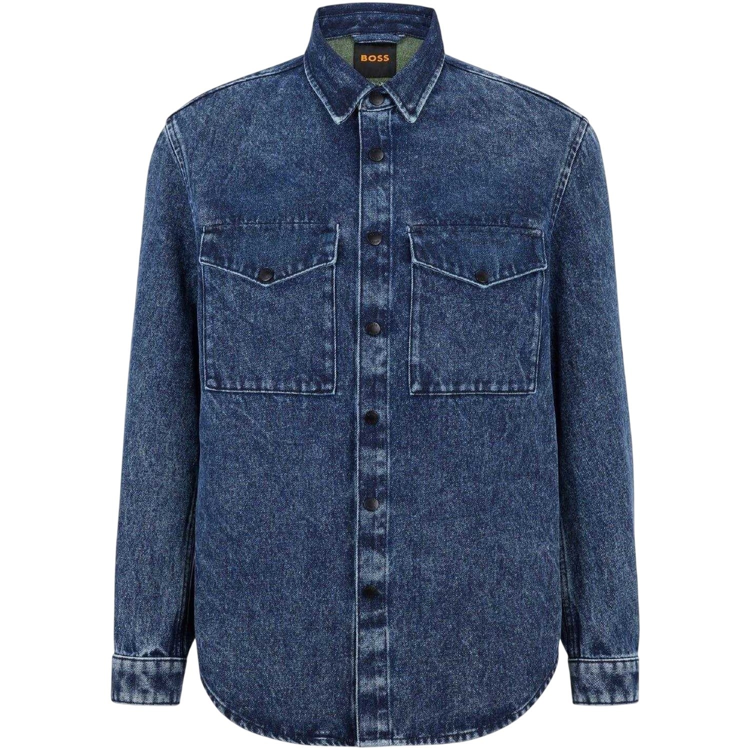 Navy - Front - Boss Mens Denim Jacket