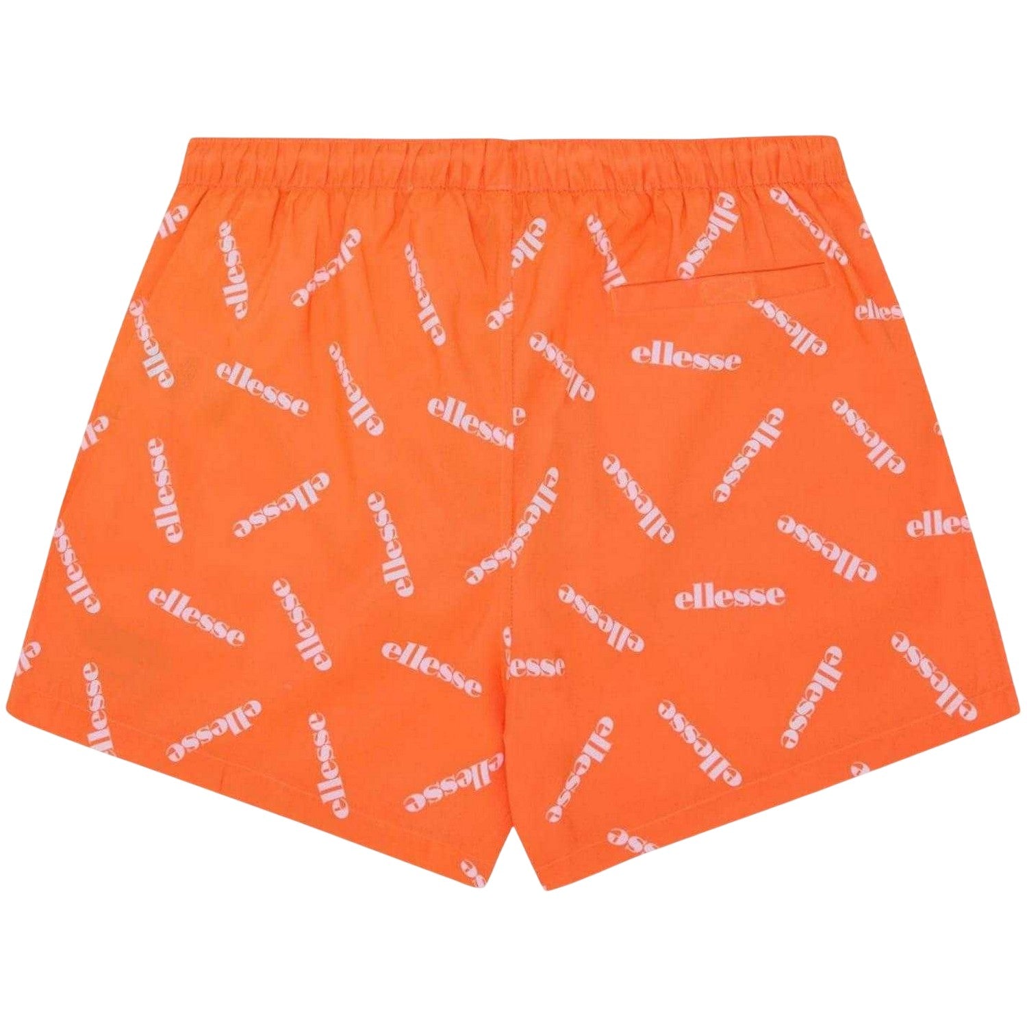 Neon Orange - Back - Ellesse Mens Oscar All Over Logo Swim Shorts