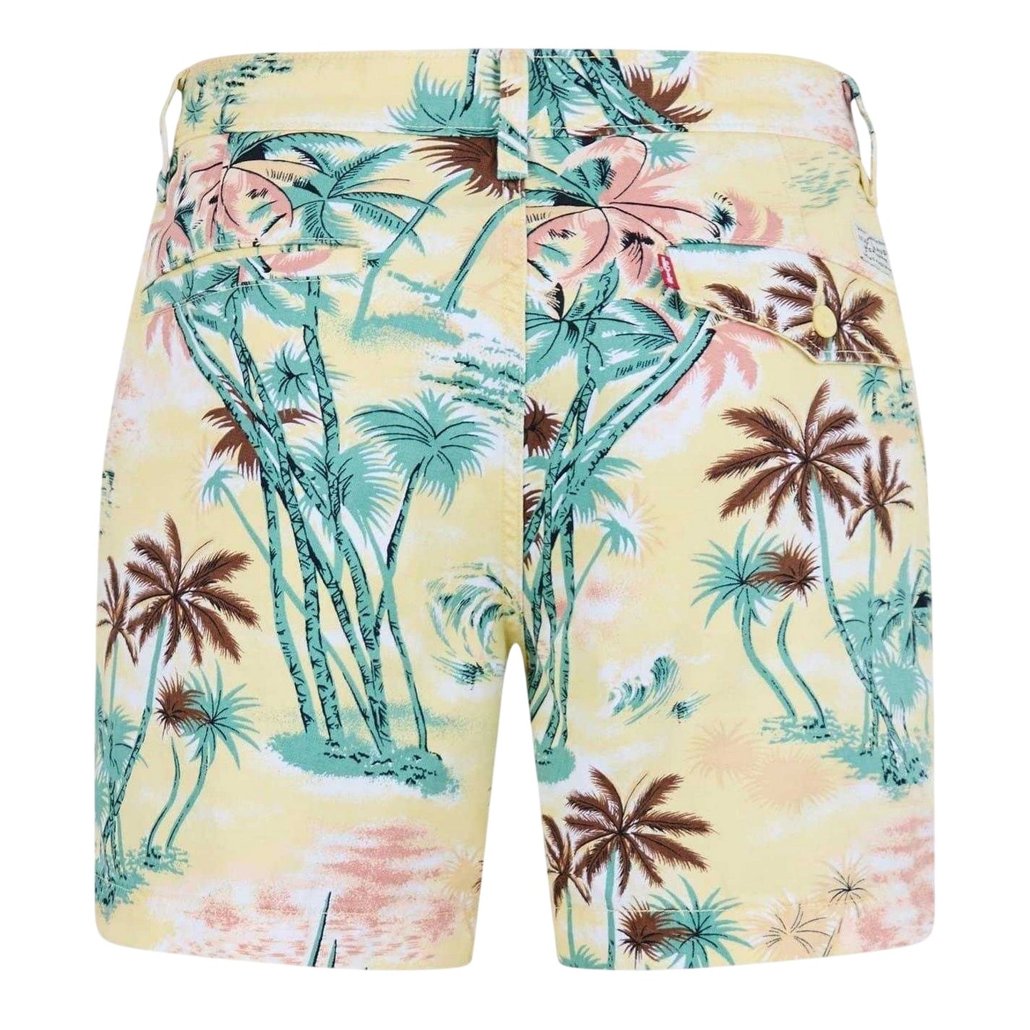 Yellow-Green - Back - Levis Mens Authentic Cotton Palm Tree Shorts