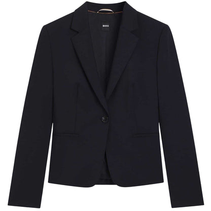 Dark Blue - Front - Boss Womens-Ladies Jarua Formal Blazer