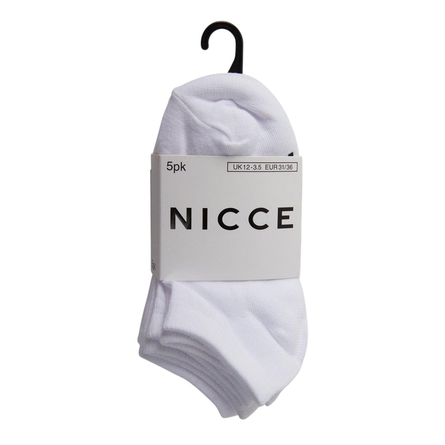 White - Front - Nicce Childrens-Kids Annis Low Cut No-Show Socks (Pack of 5)