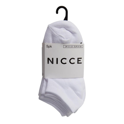 White - Front - Nicce Childrens-Kids Annis Low Cut No-Show Socks (Pack of 5)