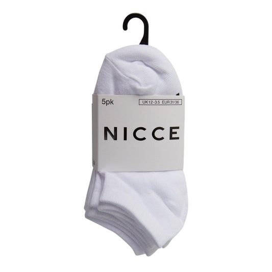 White - Front - Nicce Childrens-Kids Annis Low Cut No-Show Socks (Pack of 5)