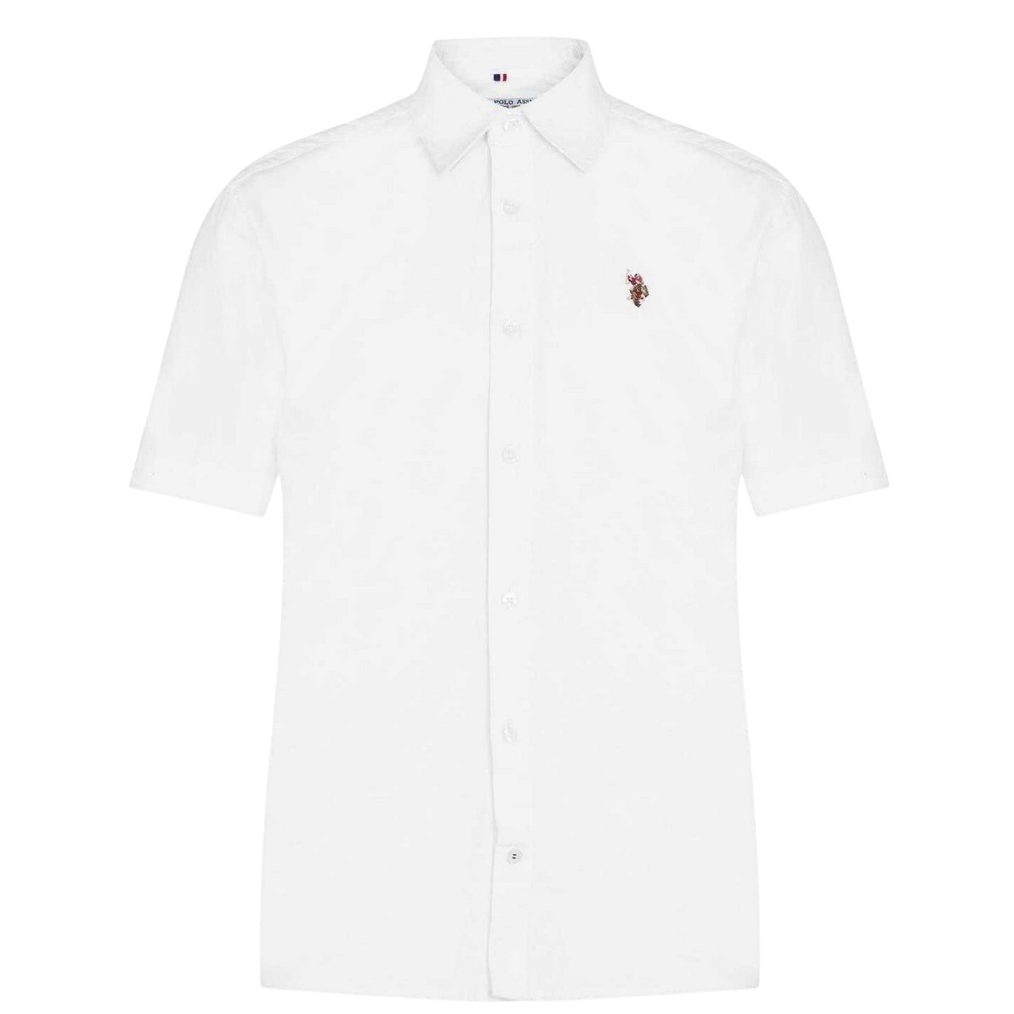 Bright White - Front - US Polo Assn Mens Oxford Short-Sleeved Shirt