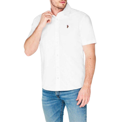 Bright White - Lifestyle - US Polo Assn Mens Oxford Short-Sleeved Shirt