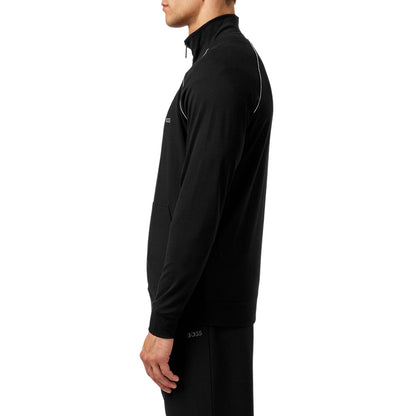 Black - Side - Boss Mens Cotton Casual Track Top