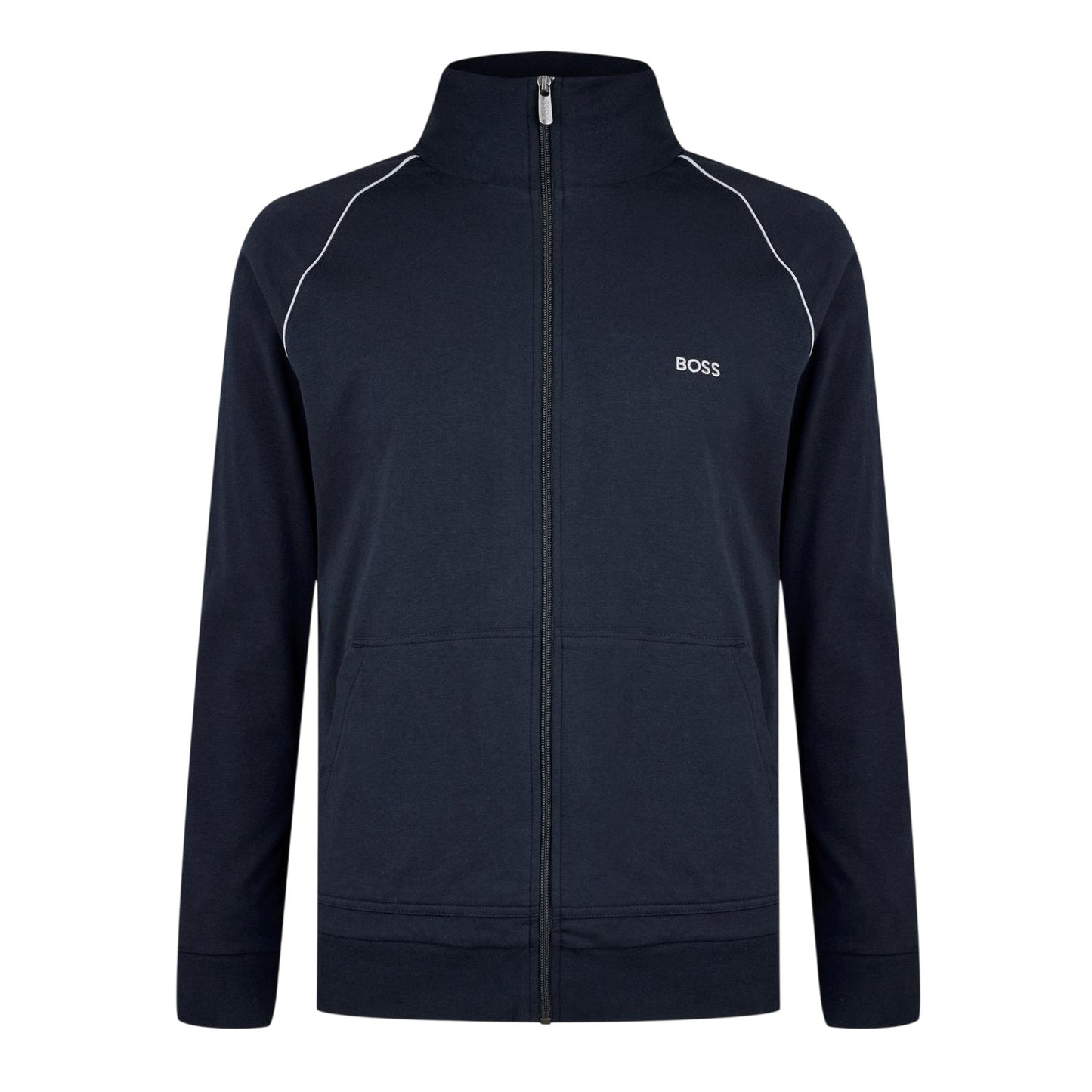 Dark Blue - Front - Boss Mens Cotton Casual Track Top