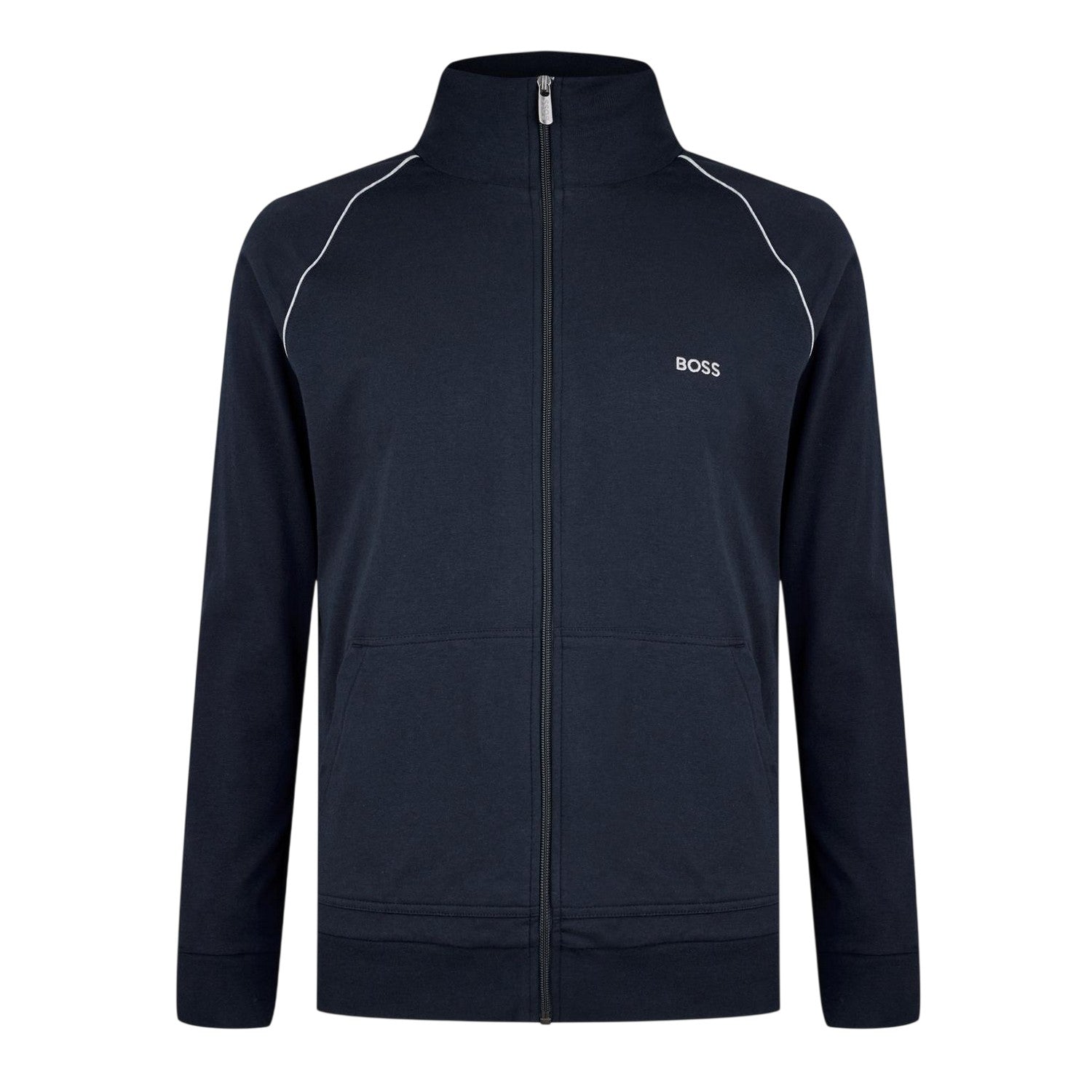 Dark Blue - Front - Boss Mens Cotton Casual Track Top
