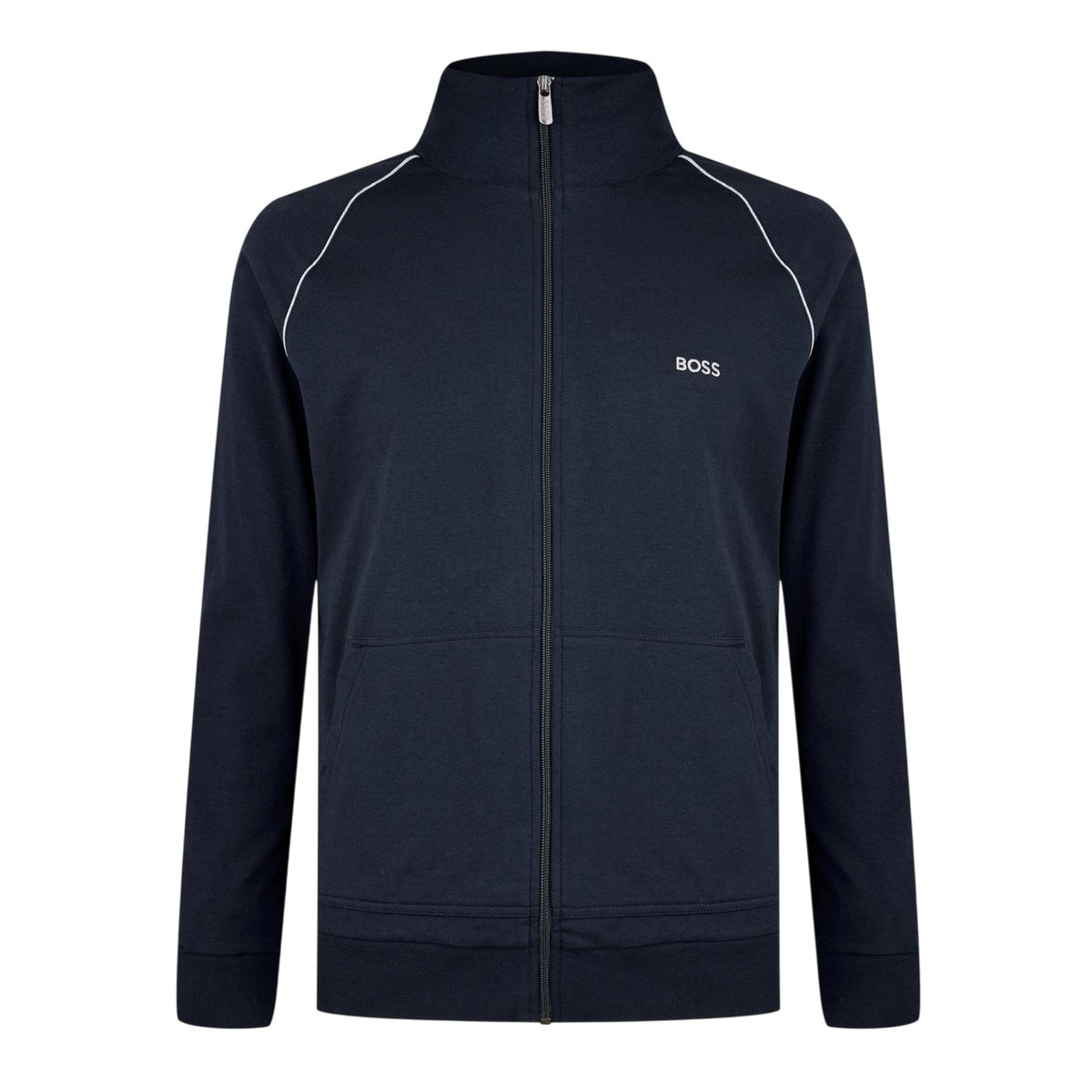 Dark Blue - Front - Boss Mens Cotton Casual Track Top