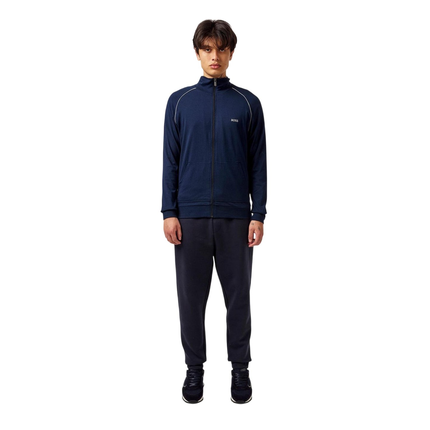 Dark Blue - Lifestyle - Boss Mens Cotton Casual Track Top