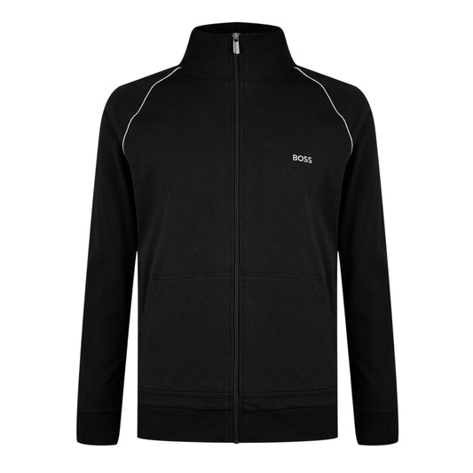 Black - Front - Boss Mens Cotton Casual Track Top