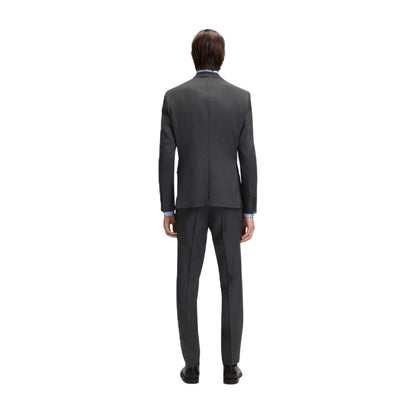 Dark Grey - Back - Boss Mens Notch Neck Regular Suit Jacket