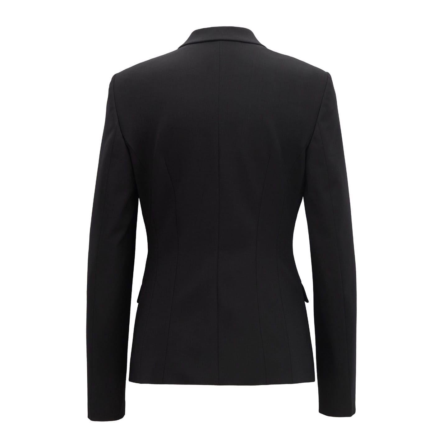 Black - Back - Boss Womens-Ladies Lapel Collar Slim Work Blazer