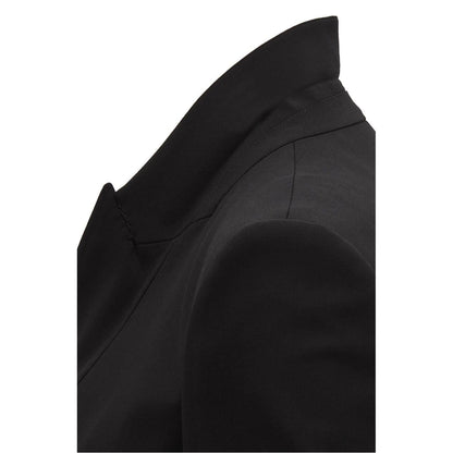 Black - Side - Boss Womens-Ladies Lapel Collar Slim Work Blazer