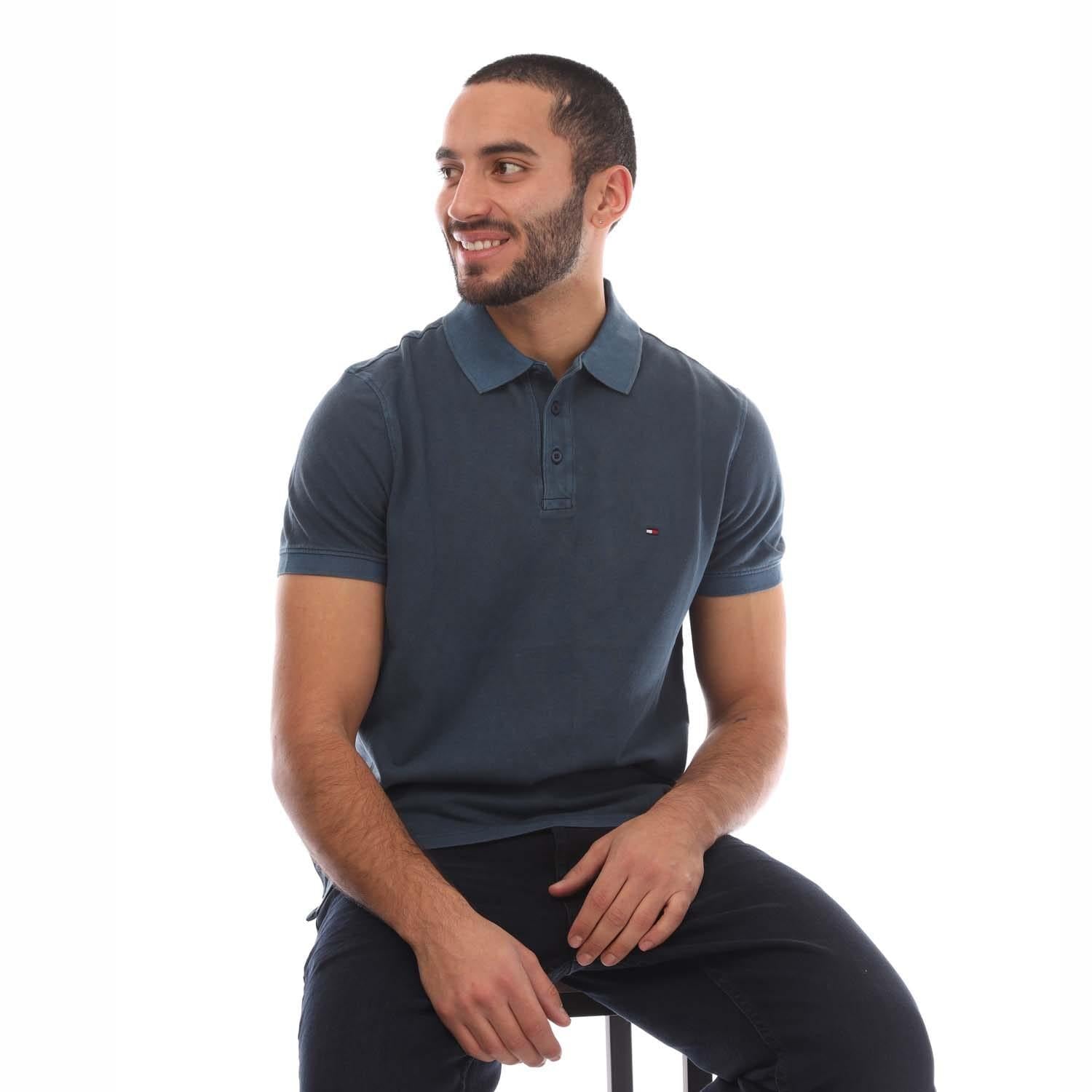Dark Blue - Lifestyle - Tommy Hilfiger Mens Garment Dyed Regular Polo Shirt