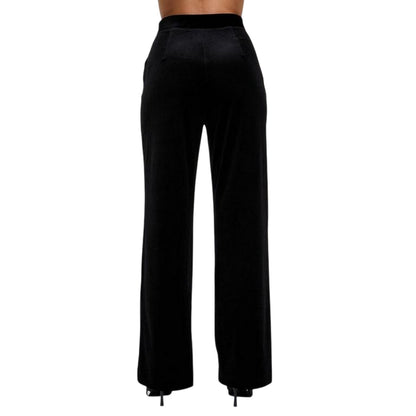 Black - Back - Lily And Lionel Womens-Ladies Valerie Velvet Wide Leg Trousers