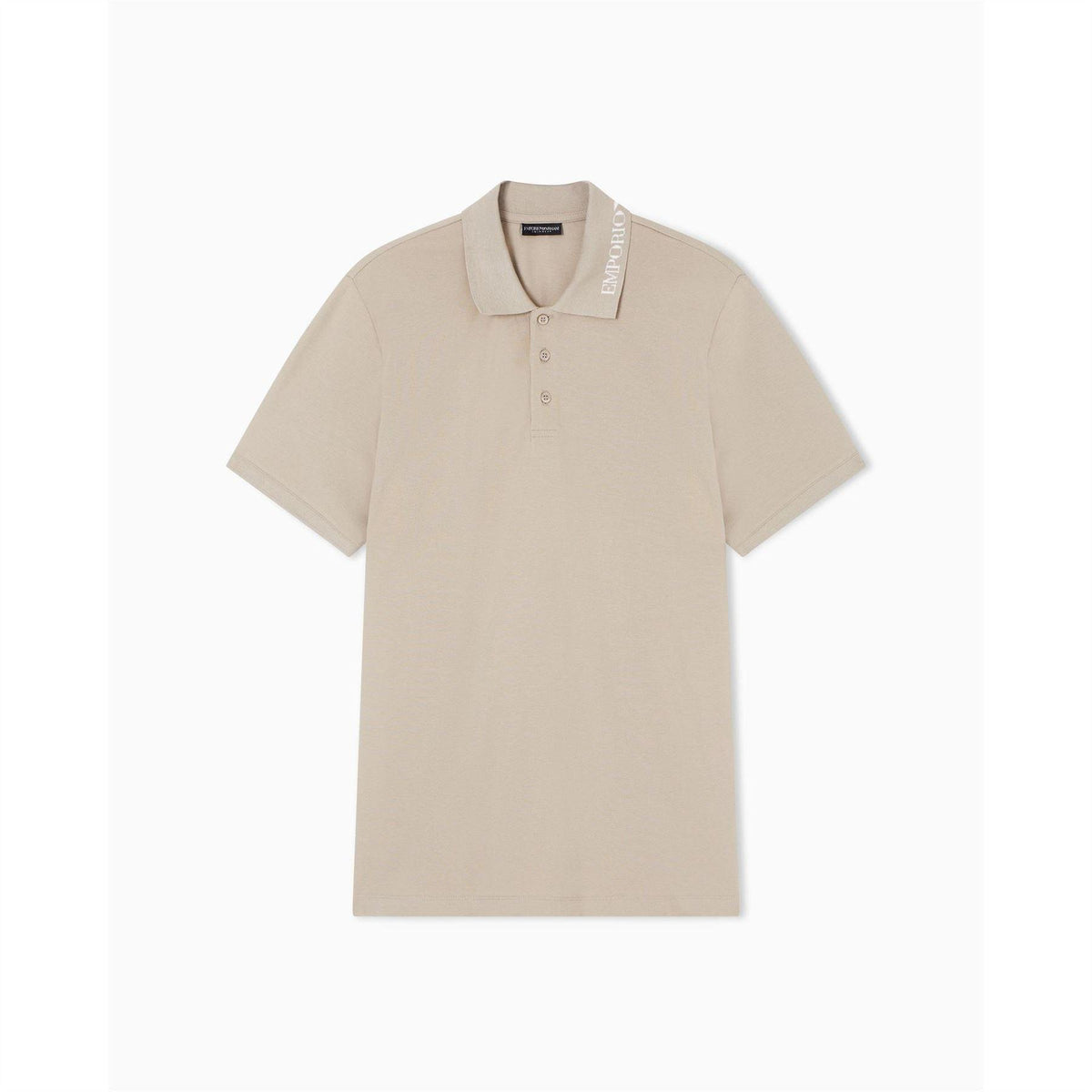 Taupe - Front - Emporio Armani EA7 Mens Short-Sleeved Polo Shirt