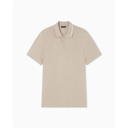 Taupe - Front - Emporio Armani EA7 Mens Short-Sleeved Polo Shirt