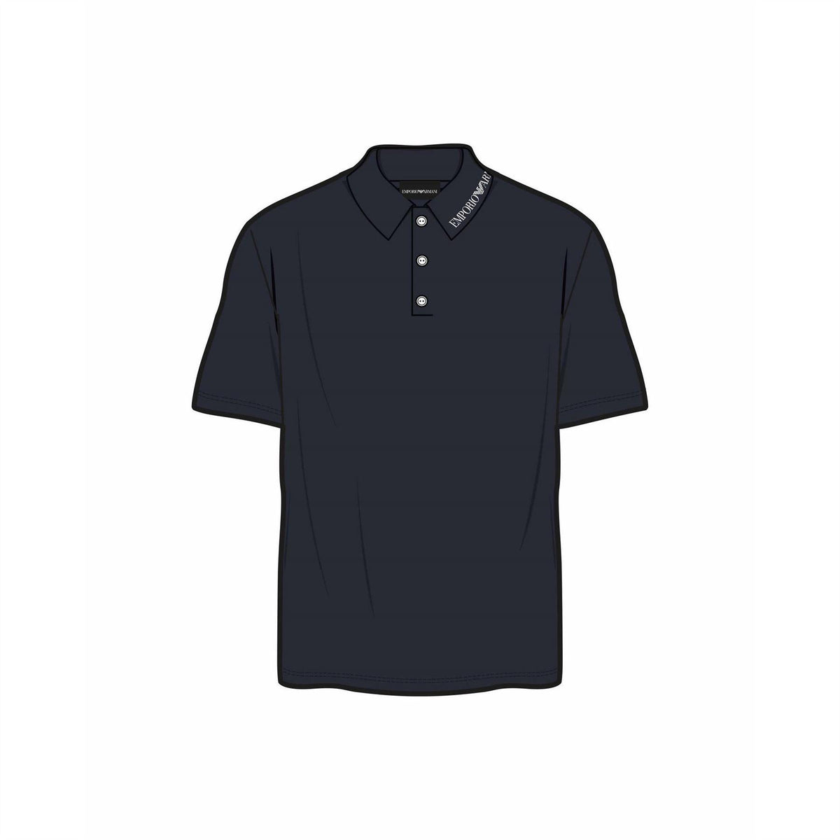 Navy - Front - Emporio Armani EA7 Mens Short-Sleeved Polo Shirt