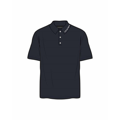 Navy - Front - Emporio Armani EA7 Mens Short-Sleeved Polo Shirt