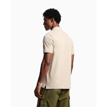 Taupe - Side - Emporio Armani EA7 Mens Short-Sleeved Polo Shirt
