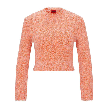 Orange - Lifestyle - Hugo Womens-Ladies Solarina Crop Sweatshirt