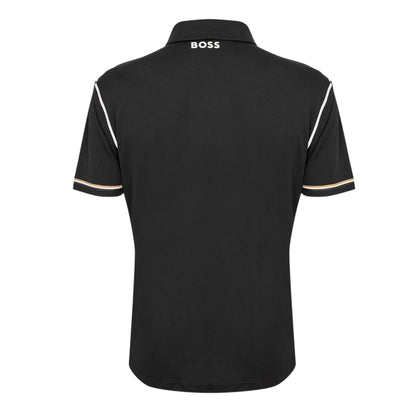 Black - Back - Boss Mens Paddytech Goc Collared Polo Shirt