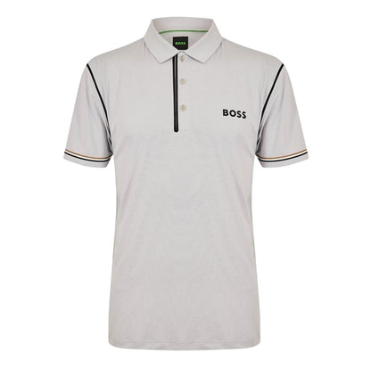 Light Grey-Pastel Grey - Front - Boss Mens Paddytech Goc Collared Polo Shirt