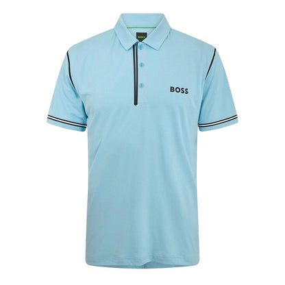 Pastel Blue - Front - Boss Mens Paddytech Goc Collared Polo Shirt