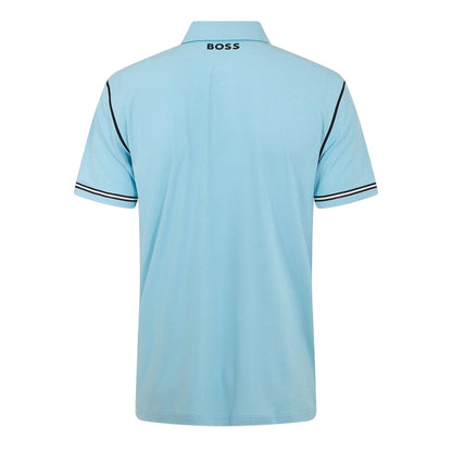 Pastel Blue - Back - Boss Mens Paddytech Goc Collared Polo Shirt