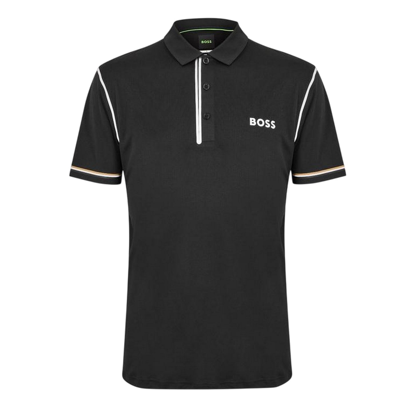 Black - Front - Boss Mens Paddytech Goc Collared Polo Shirt