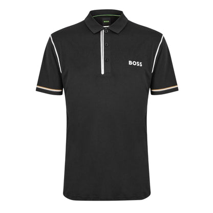 Black - Front - Boss Mens Paddytech Goc Collared Polo Shirt