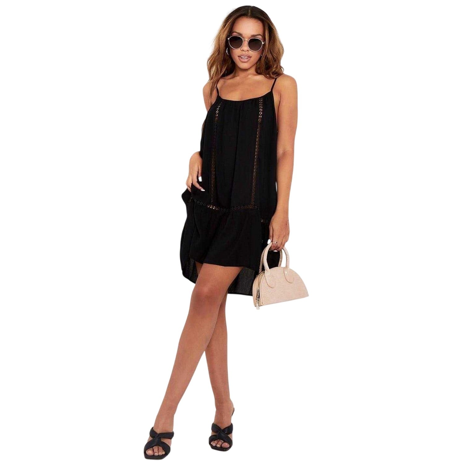 Black - Back - Missy Empire Womens-Ladies Crochet Detail Beach Mini Dress
