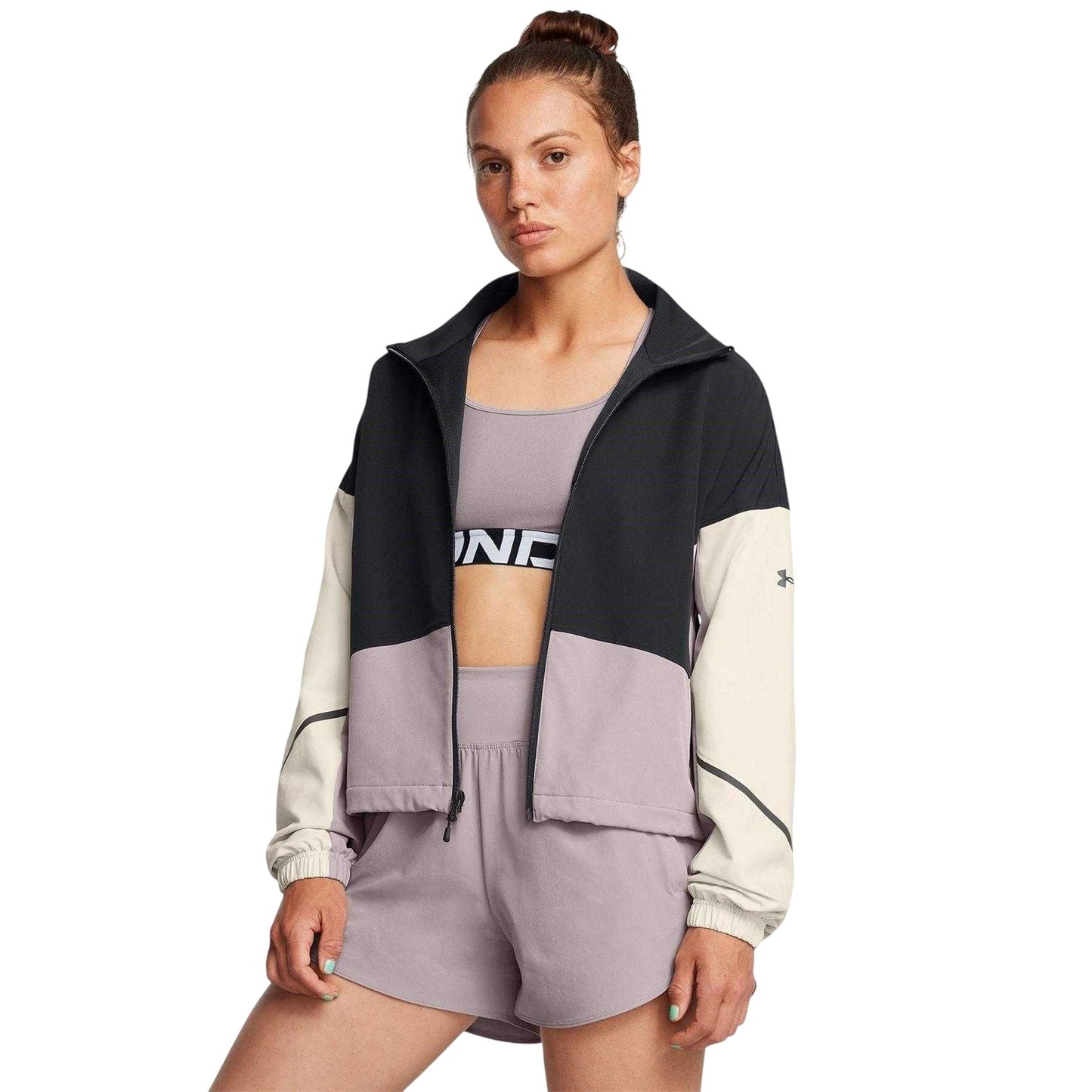 Black Melange - Side - Under Armour Womens-Ladies Lightweight Puffer Jacket