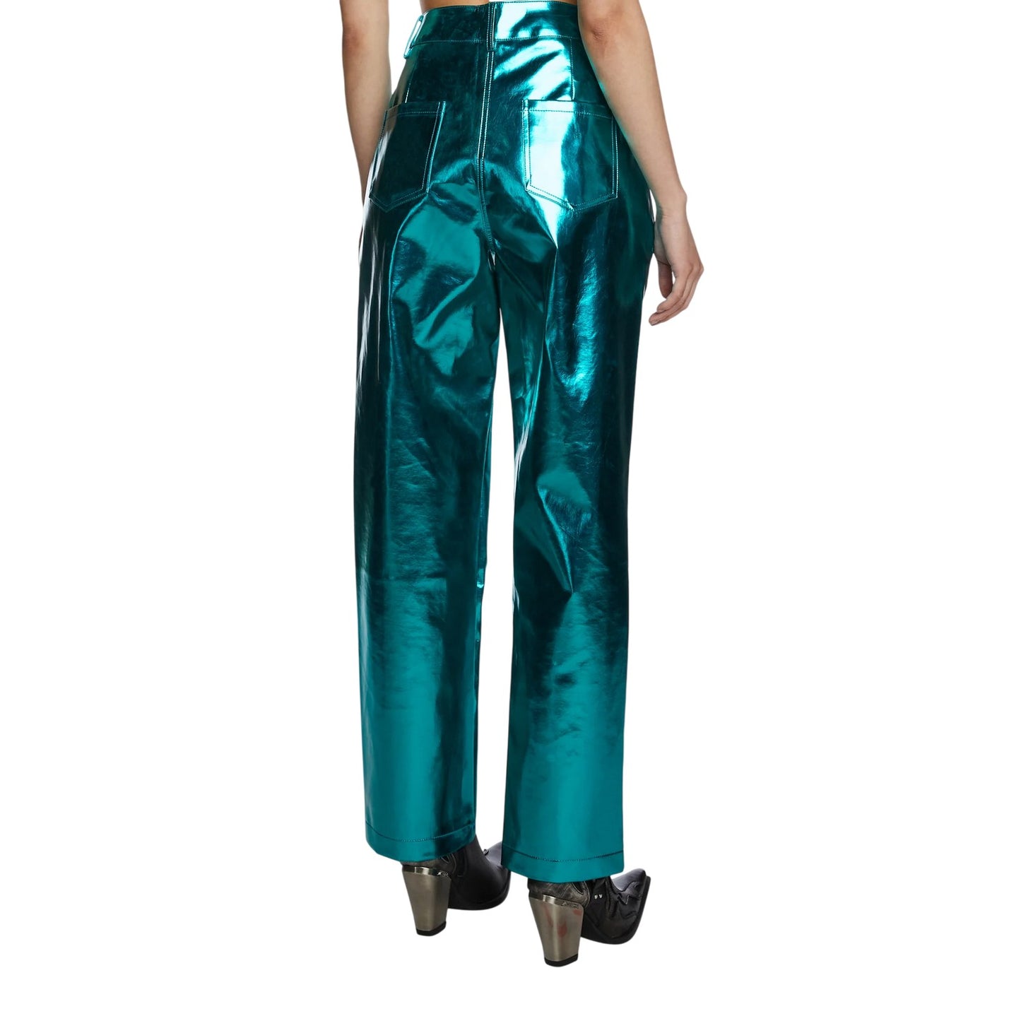 Blue Metallic - Back - AmyLynn Womens-Ladies Lupe Metallic Trousers