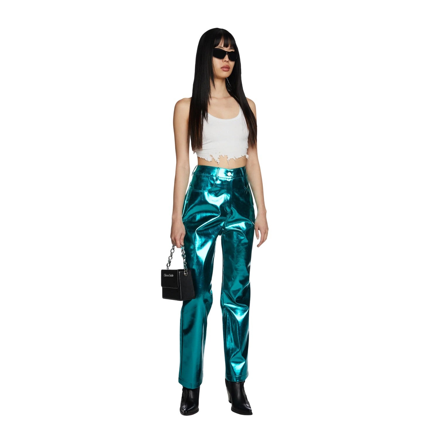 Blue Metallic - Lifestyle - AmyLynn Womens-Ladies Lupe Metallic Trousers