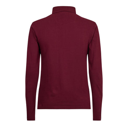 Burgundy - Back - Peter Werth Mens Noaks Long-Sleeved Polo Shirt