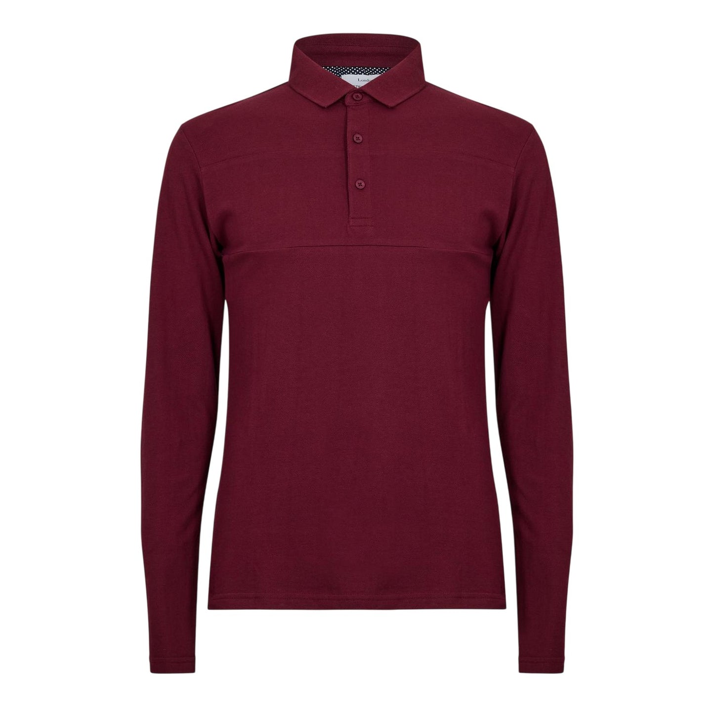 Burgundy - Front - Peter Werth Mens Noaks Long-Sleeved Polo Shirt