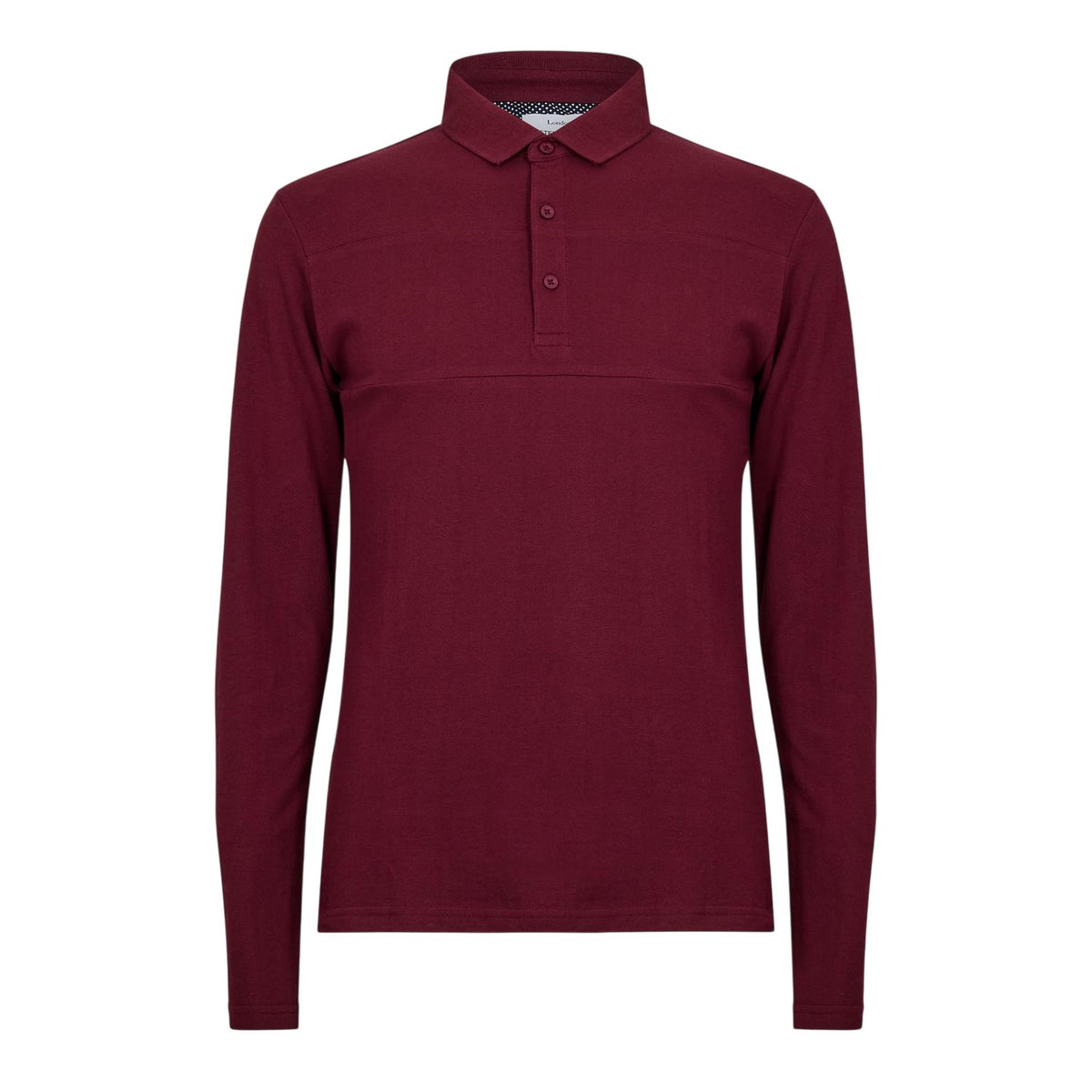 Burgundy - Front - Peter Werth Mens Noaks Long-Sleeved Polo Shirt