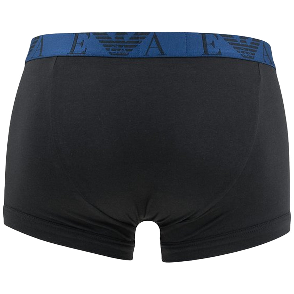 Black - Back - Armani Mens Monogram Logo Boxer Shorts (Pack of 3)