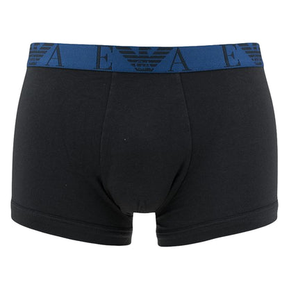 Black - Side - Armani Mens Monogram Logo Boxer Shorts (Pack of 3)