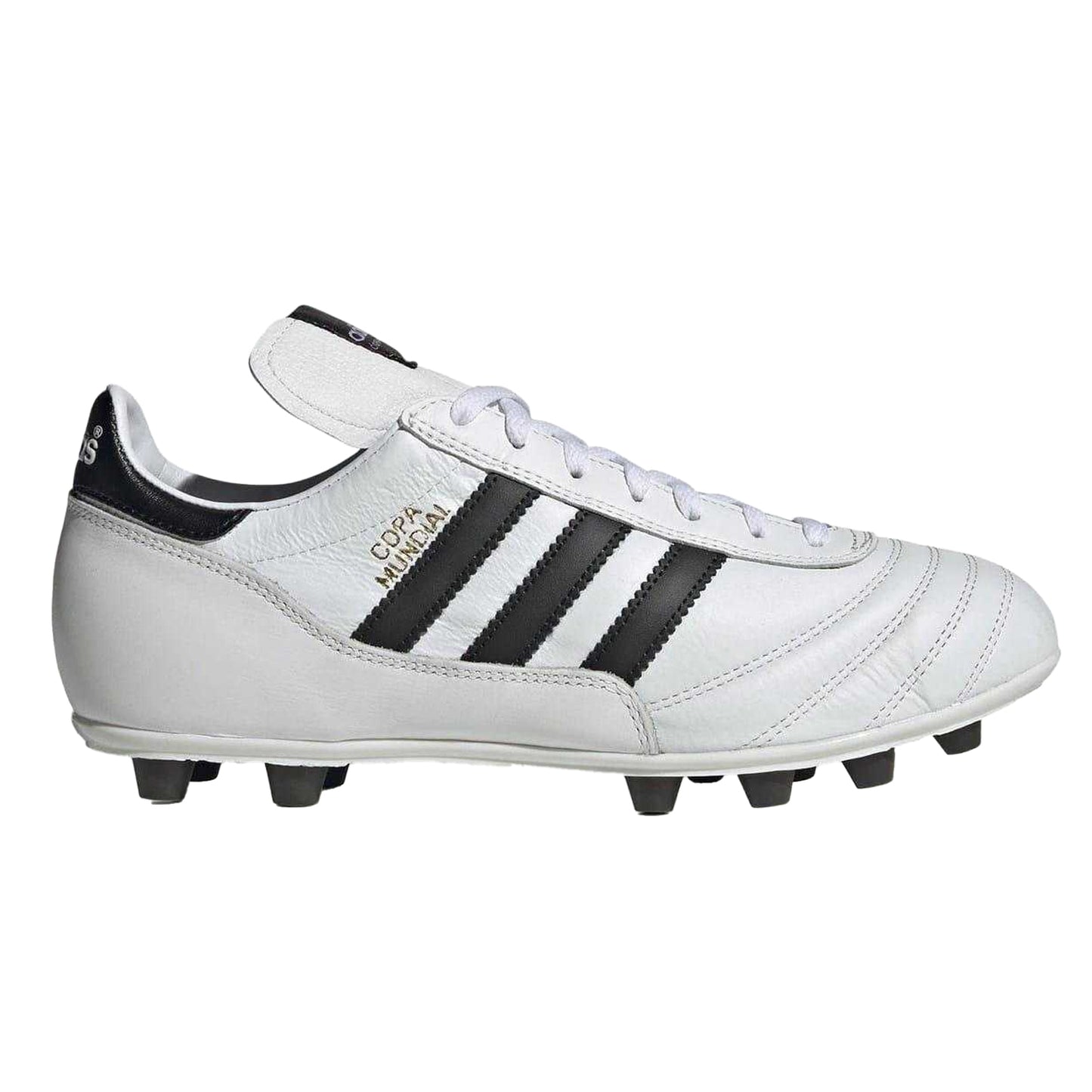 White-Black - Front - Adidas Mens Copa Mundial Leather Folded Tongue Firm Ground Football Boots