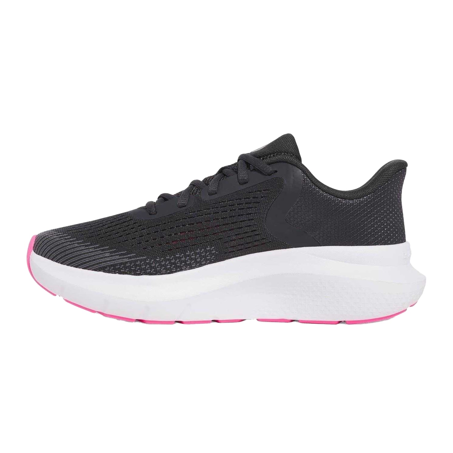 Grey-Pink - Back - Under Armour Womens-Ladies Low Cut Trainers