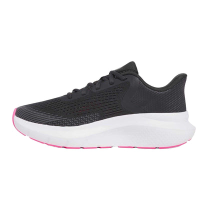 Grey-Pink - Back - Under Armour Womens-Ladies Low Cut Trainers