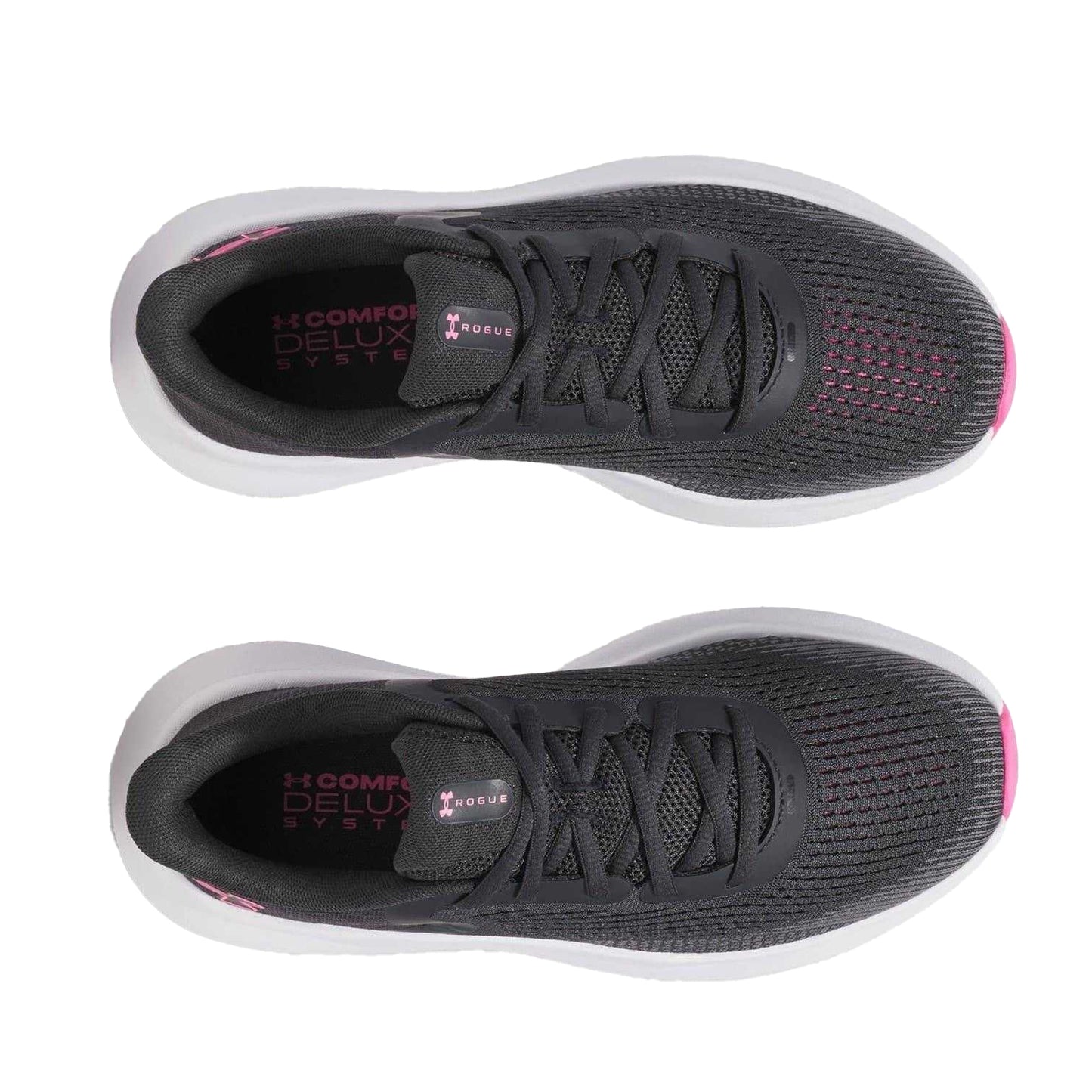 Grey-Pink - Side - Under Armour Womens-Ladies Low Cut Trainers
