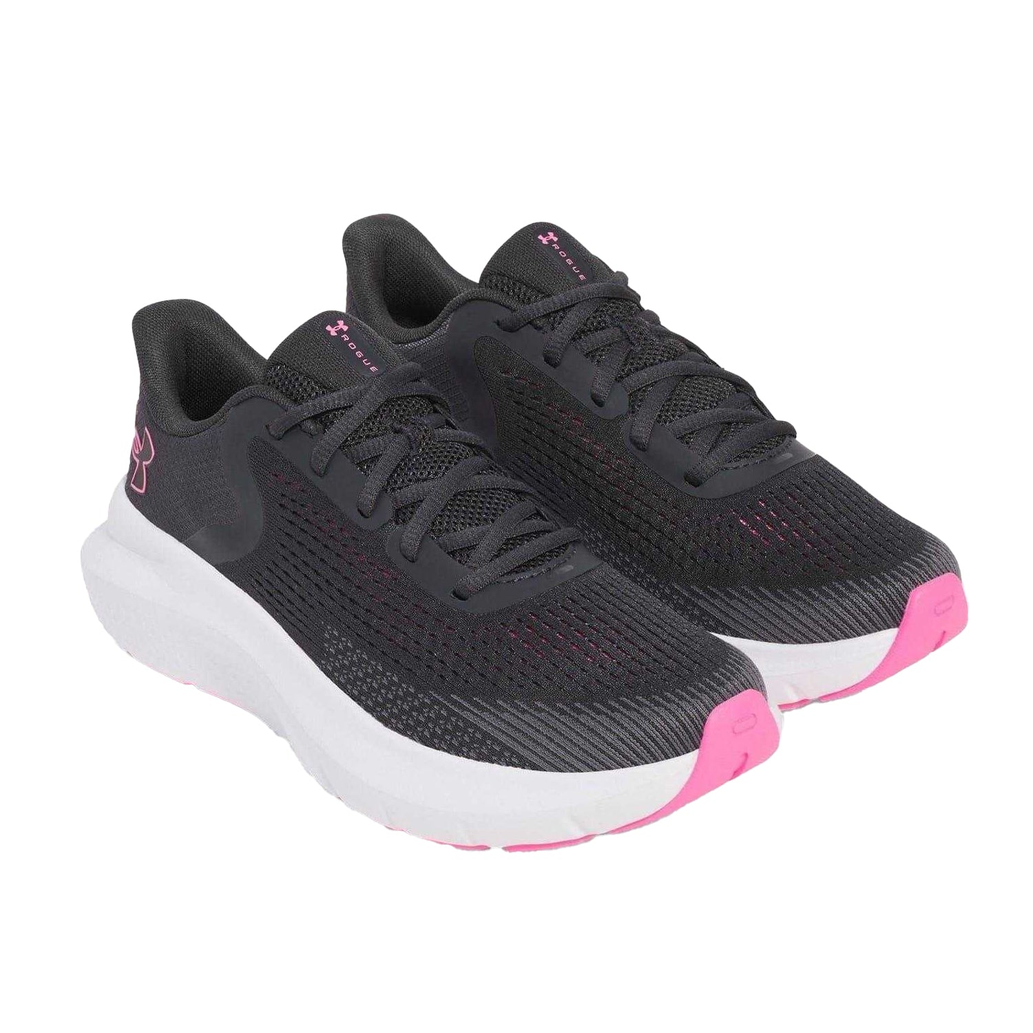 Grey-Pink - Pack Shot - Under Armour Womens-Ladies Low Cut Trainers