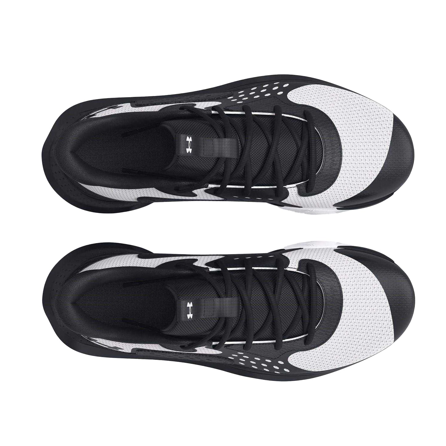 Black-White - Side - Under Armour Mens Jet 23 Leather Basketball Shoes