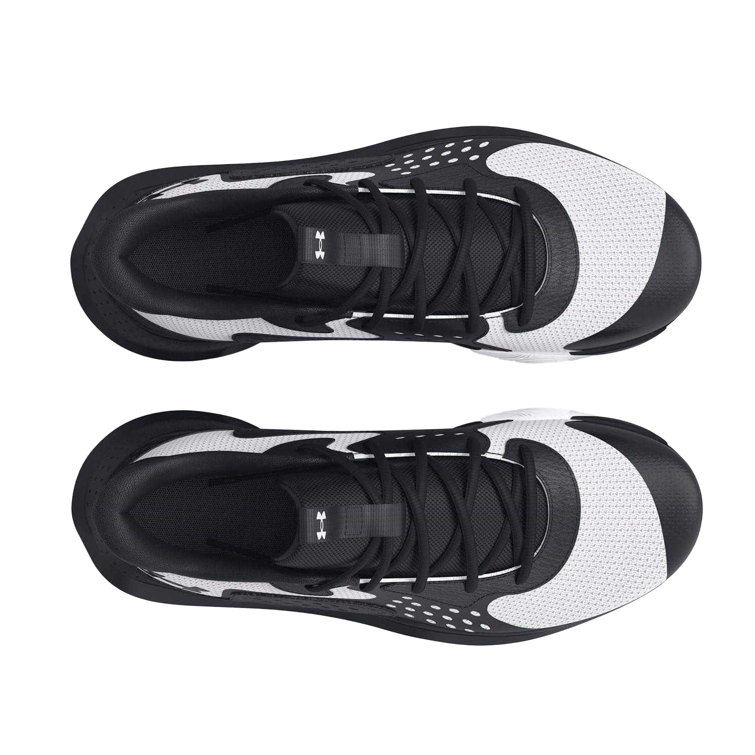 Black-White - Side - Under Armour Mens Jet 23 Leather Basketball Shoes
